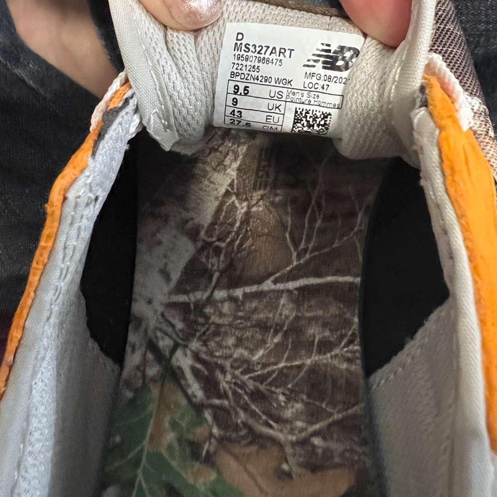 NIB New atmos × New Balance 327 'Realtree Camo sneakers.  Men’s size 9.5 - Picture 7 of 7